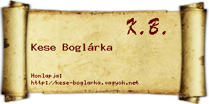 Kese Boglárka névjegykártya
